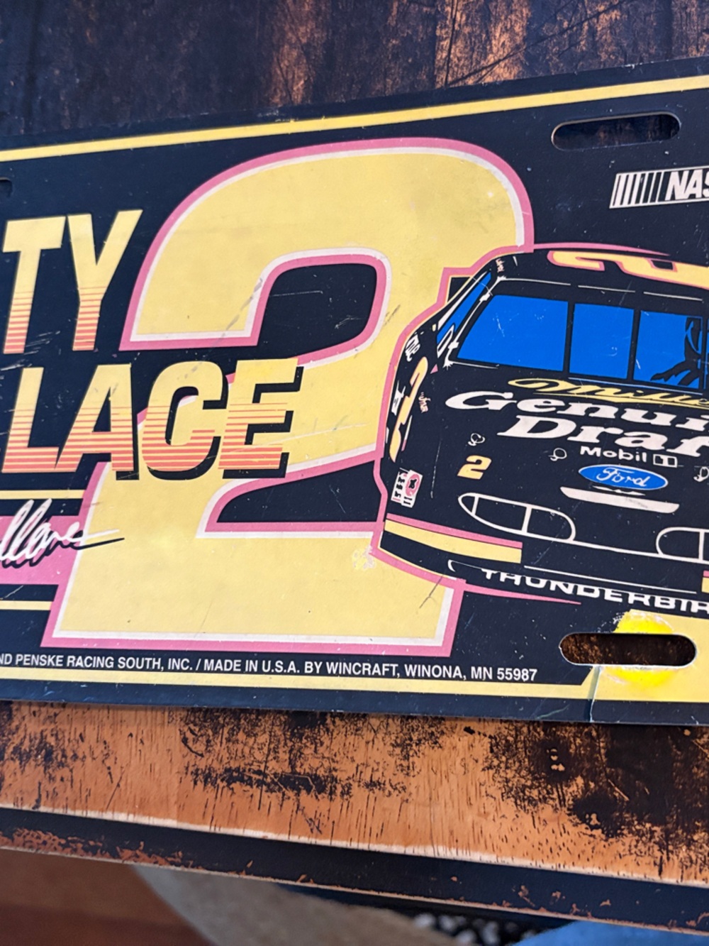 Wincraft Yellow & Black Rusty Wallace #2 Racing Plate